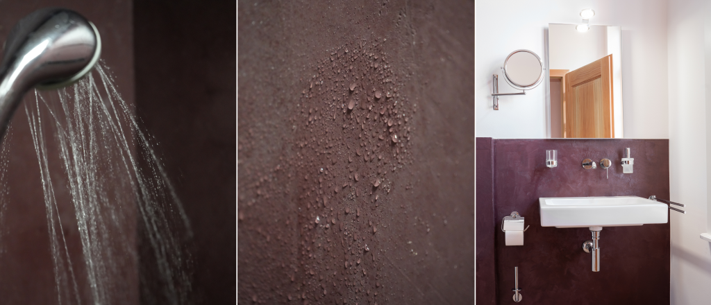 Nasse Dusche ohne beschlagene Spiegel.